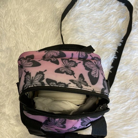 🎉Mini Purse Pink Butterfly Nylon Adjust Strap Crossbody Bag - Picture 8 of 10
